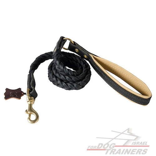 רצועת עור לכלב עשויה בעבודת יד-בסגנון מיוחד ואקסקלוסיבי - FOR DOG TRAINERS- ISRAEL