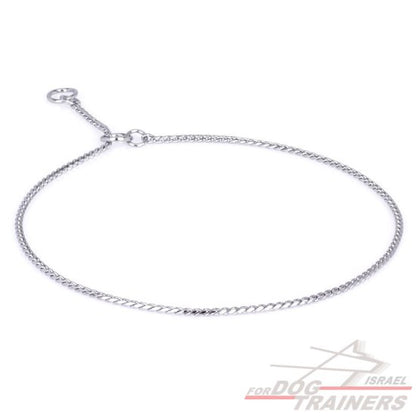 קולר תצוגה ותערוכות 4 מ"מ מפלדת כרום - FOR DOG TRAINERS- ISRAEL