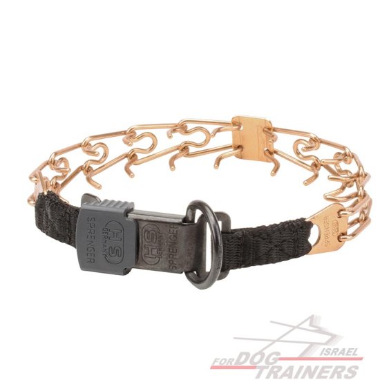 קולר דוקרנים עשוי קורגן- נעילה בקליק (לכלבים קטנים) - FOR DOG TRAINERS- ISRAEL