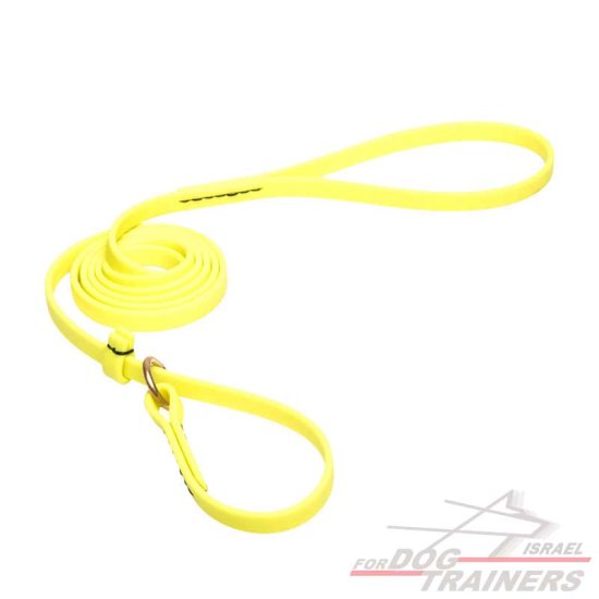 רצועת סליפ ליש לכלב בצבע צהוב עשויה מביאוטן- עם קולר חנק מובנה - FOR DOG TRAINERS- ISRAEL