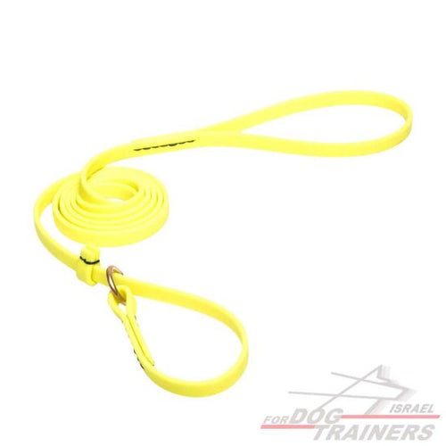רצועת סליפ ליש לכלב בצבע צהוב עשויה מביאוטן- עם קולר חנק מובנה - FOR DOG TRAINERS- ISRAEL