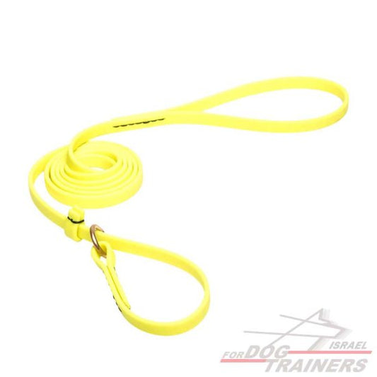 רצועת סליפ ליש לכלב בצבע צהוב עשויה מביאוטן- עם קולר חנק מובנה - FOR DOG TRAINERS- ISRAEL