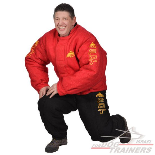 חצי ספורטיבית- חליפת נשיכה מפשתן צרפתי להגנה מלאה על הגוף - FOR DOG TRAINERS- ISRAEL