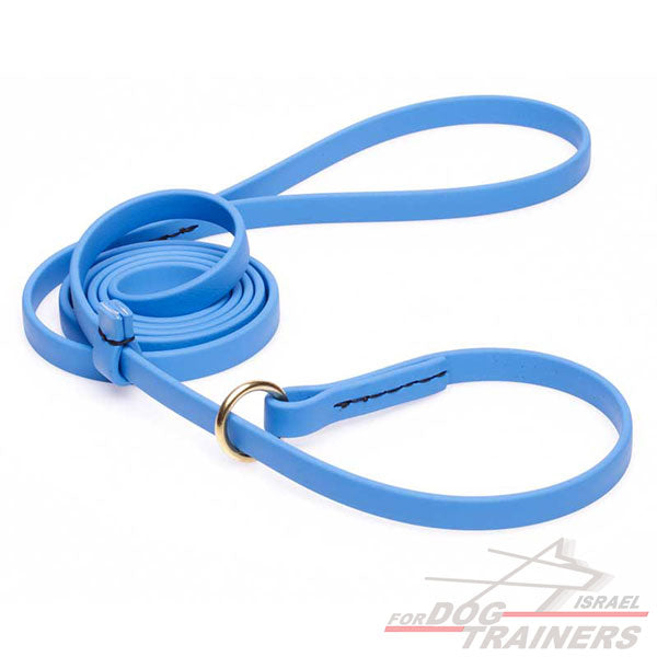 רצועת סליפ ליש לכלב לכלב בצבע כחול- עם קולר חנק מובנה - FOR DOG TRAINERS- ISRAEL