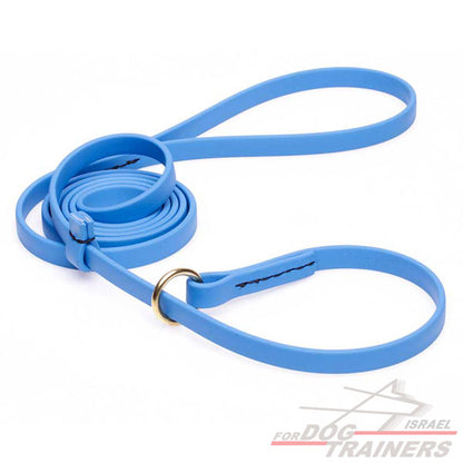 רצועת סליפ ליש לכלב לכלב בצבע כחול- עם קולר חנק מובנה - FOR DOG TRAINERS- ISRAEL