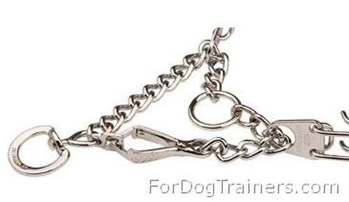 קולר דוקרנים איכותי במיוחד לכלבים גדולים עם פתיחה מהירה- מצופה כרום - FOR DOG TRAINERS- ISRAEL