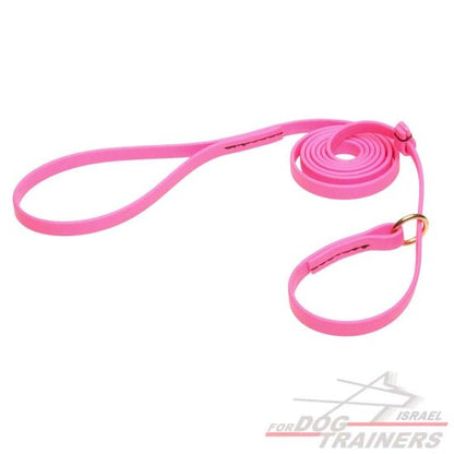 רצועת סליפ ליש לכלב בצבע ורוד עשויה מביאוטן- עם קולר חנק מובנה - FOR DOG TRAINERS- ISRAEL