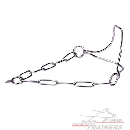 גאוות הזוכה" קולר כלב איכותי מנירוסטה לתערוכות עם חוליות שומרות פרווה - FOR DOG TRAINERS- ISRAEL