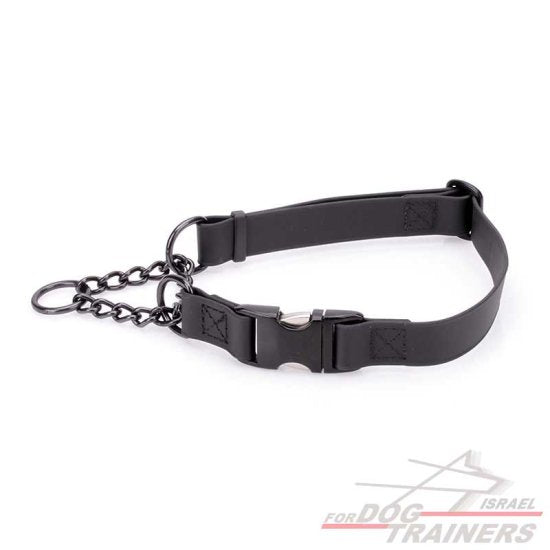 קולר חצי חנק מתכוונן לכלב מביאוטן - עם פתיחה מהירה ומנגנון מושחר תוצרת גרמניה - FOR DOG TRAINERS- ISRAEL