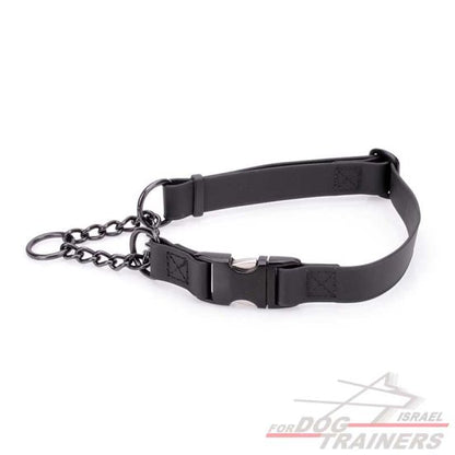 קולר חצי חנק מתכוונן לכלב מביאוטן - עם פתיחה מהירה ומנגנון מושחר תוצרת גרמניה - FOR DOG TRAINERS- ISRAEL