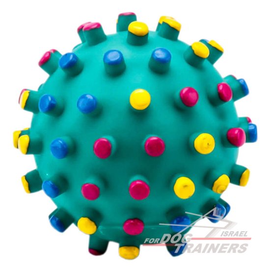כדור גומי צבעוני משמיע קול בעת לחיצה - FOR DOG TRAINERS- ISRAEL