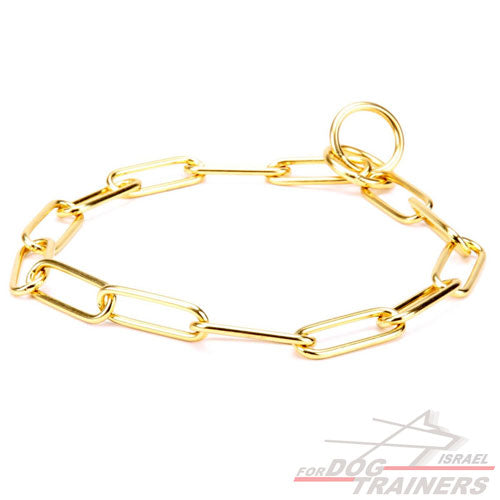 קולר מקצועי לשימוש יומיומי עשוי פליז יוקרתי- 4 מ"מ - FOR DOG TRAINERS- ISRAEL