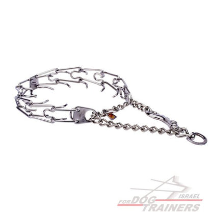 קולר דוקרנים איכותי עשוי מנירוסטה (תוצרת גרמניה) + אבזם לפתיחה מהירה- לכלבים בינוניים - FOR DOG TRAINERS- ISRAEL