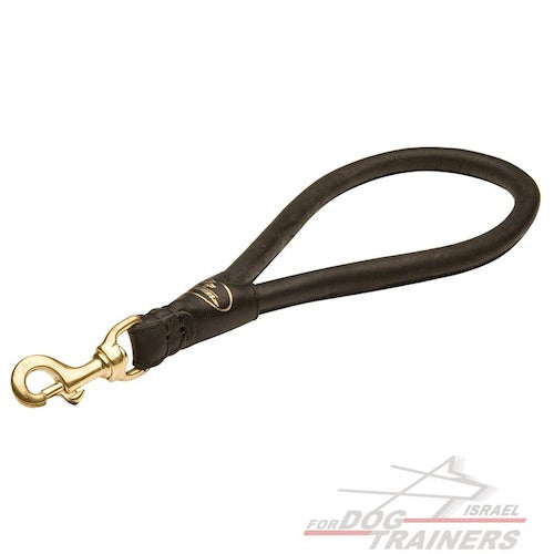 רצועת עור לכלב עגולה לאחיזה מהירה - FOR DOG TRAINERS- ISRAEL