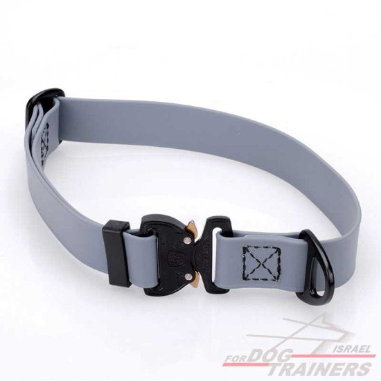 קולר מתכונן לכלב מביאוטן- בצבע אפור+ נעילת קוברה מקורית - FOR DOG TRAINERS- ISRAEL