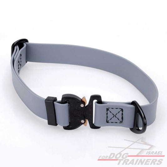 קולר מתכונן לכלב מביאוטן- בצבע אפור+ נעילת קוברה מקורית - FOR DOG TRAINERS- ISRAEL