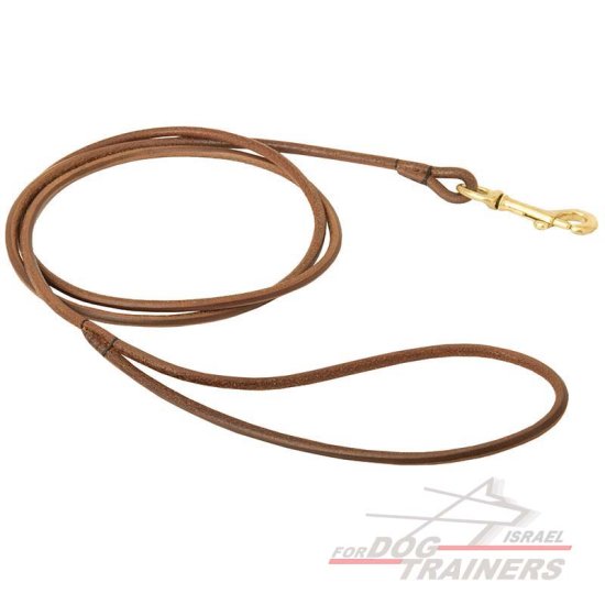 רצועת עור עגולה לתצוגת כלבים - 6 מ"מ - FOR DOG TRAINERS- ISRAEL