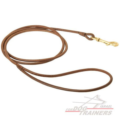 רצועת עור עגולה לתצוגת כלבים - 6 מ"מ - FOR DOG TRAINERS- ISRAEL