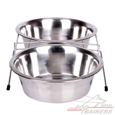 זוג קערות אוכל עם מעמד מוגבה - FOR DOG TRAINERS- ISRAEL