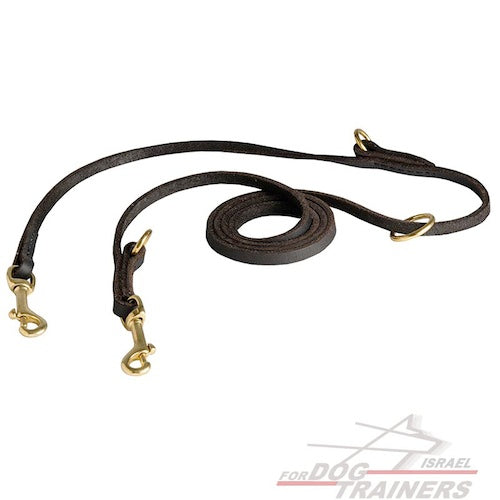 רצועה לכלב מעור אנגלי – רב תכליתית וקלה לשימוש - FOR DOG TRAINERS- ISRAEL