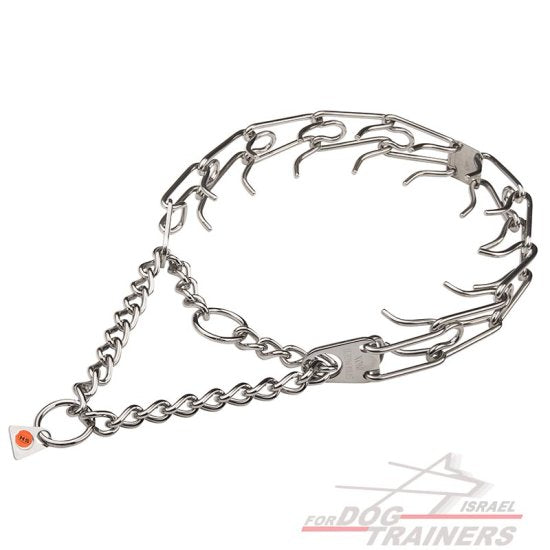 קולר דוקרנים עשוי מנירוסטה (תוצרת גרמניה)- לכלבים בינוניים - FOR DOG TRAINERS- ISRAEL