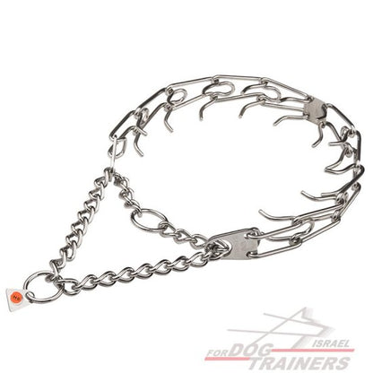 קולר דוקרנים עשוי מנירוסטה (תוצרת גרמניה)- לכלבים בינוניים - FOR DOG TRAINERS- ISRAEL