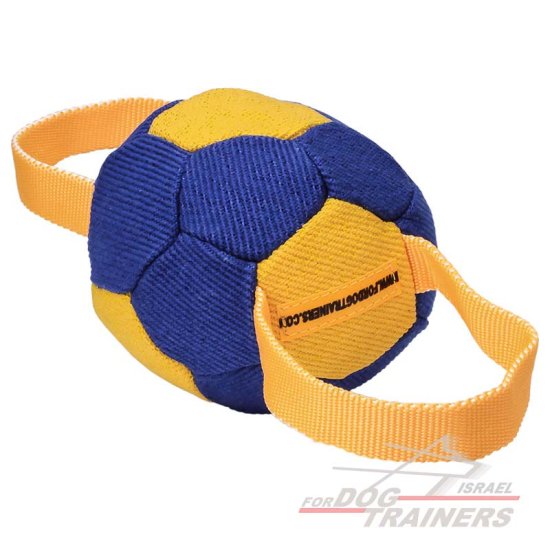 כדור לכלבים לאימונים מבד פשתן צרפתי עם 2 ידיות - FOR DOG TRAINERS- ISRAEL