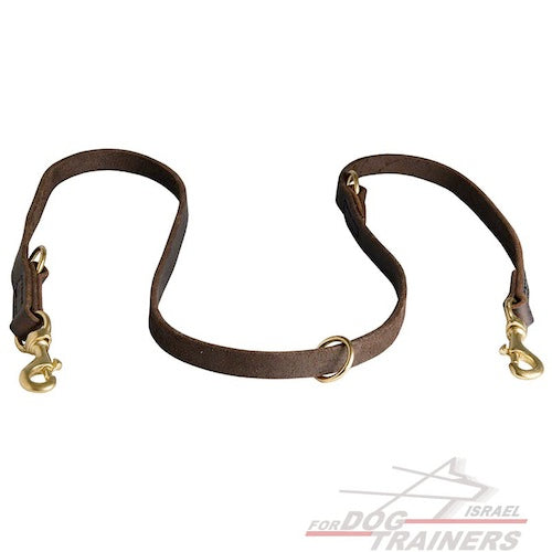 רצועת עור לכלב רב תכליתית בעיצוב משטרתי - FOR DOG TRAINERS- ISRAEL