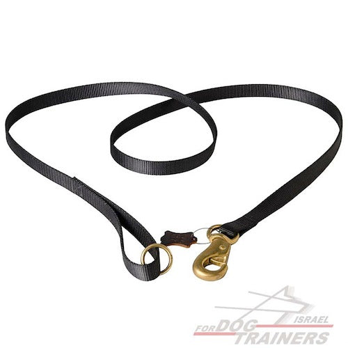 רצועה לכלב עוצמתית לטיולים עם קרבינה אקסטרה חזקה מפליז - FOR DOG TRAINERS- ISRAEL