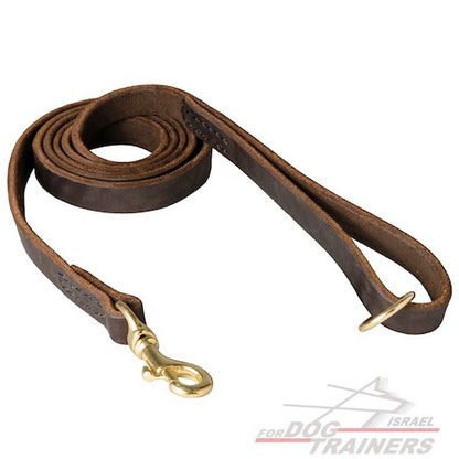 רצועת עור לכלב בתפירה רכה - FOR DOG TRAINERS- ISRAEL