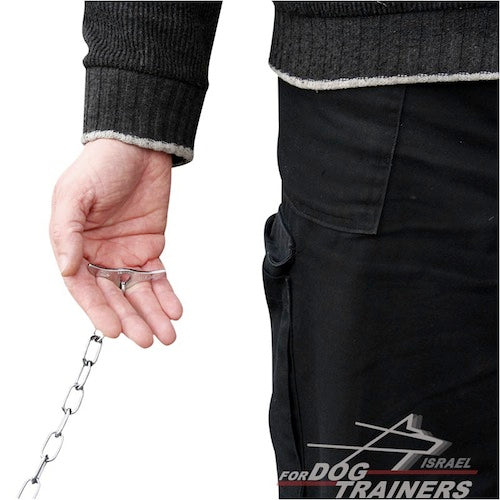 קולר חנק לכלבים עם קרני שור - השומר על פרוותו של הכלב - FOR DOG TRAINERS- ISRAEL