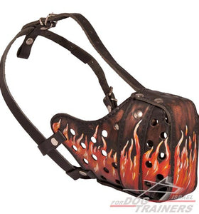 זמם לכלב מעור בצביעה ידנית וייחודית "להבות אש" - FOR DOG TRAINERS- ISRAEL