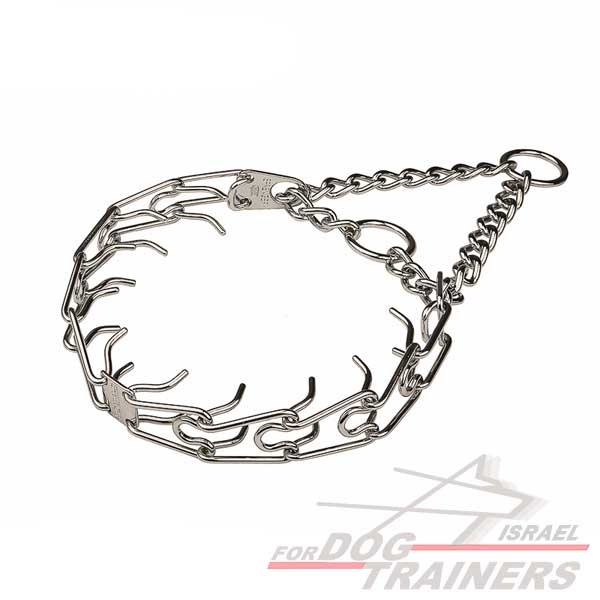קולר דוקרנים לאילוף כלבים מצופה בכרום 3 ממ - לכלבים קטנים ובינוניים - FOR DOG TRAINERS- ISRAEL
