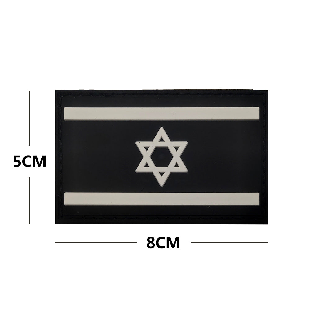 פאץ' דגל ישראל שחור לבן מחזיר אור 8x5 ס"מ - FOR DOG TRAINERS ישראל