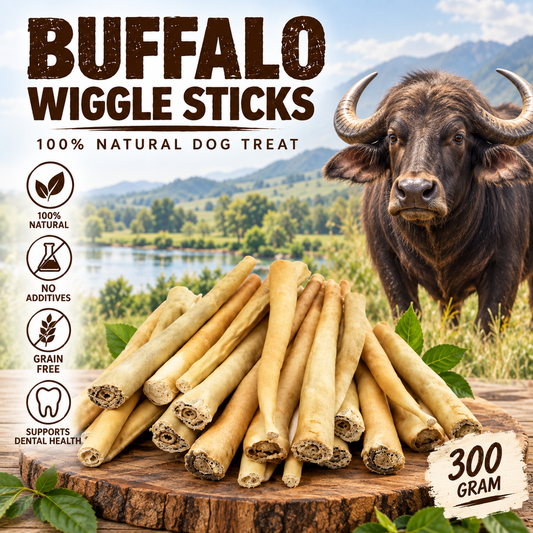 בולי סטיק בופלו Bully Sticks לכלב - חטיף לעיסה 100% טבעי, 300 גרם