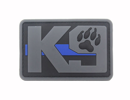 פאץ' K9 PVC אפור עם פס כחול 8x5 ס"מ עם סקוץ' - FOR DOG TRAINERS ישראל