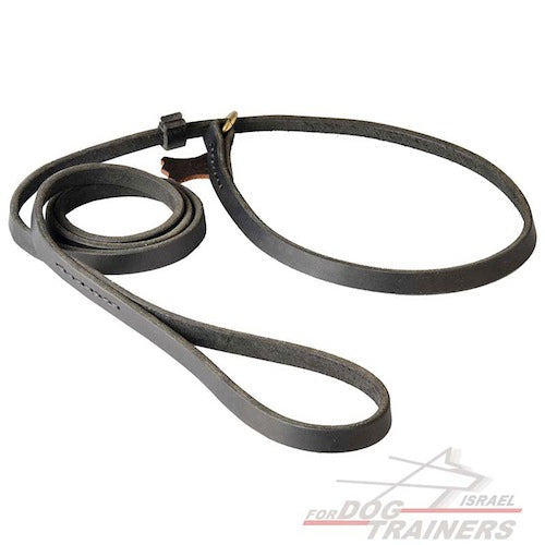 רצועת סליפ ליש לכלב רצועת חנק מעור ללא צורך בקולר – מתאימה לכל כלב - FOR DOG TRAINERS- ISRAEL