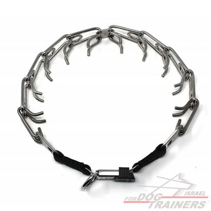 קולר דוקרנים HS מיוצר בגרמניה לכלבים בגודל בינוני- נעילה בקליק- פלדת אל חלד - FOR DOG TRAINERS- ISRAEL