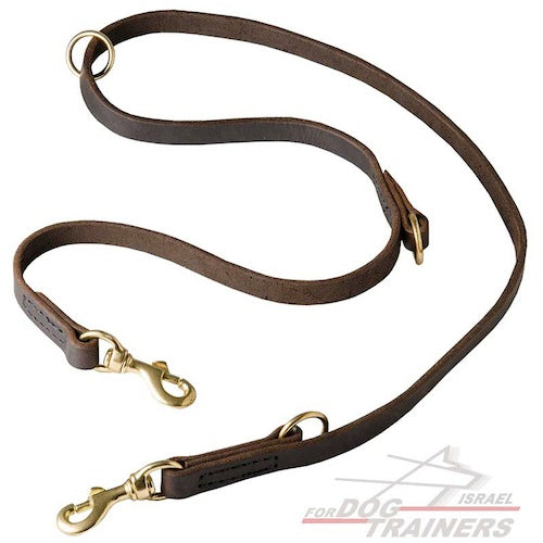 רצועת עור לכלב רב תכליתית בעיצוב משטרתי - FOR DOG TRAINERS- ISRAEL