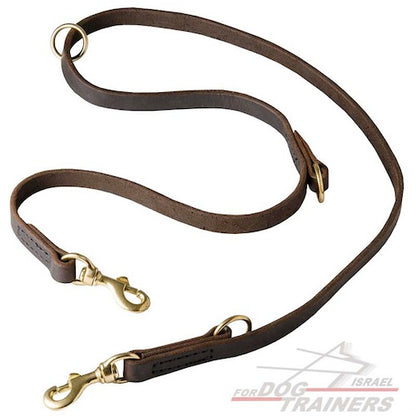 רצועת עור לכלב רב תכליתית בעיצוב משטרתי - FOR DOG TRAINERS- ISRAEL
