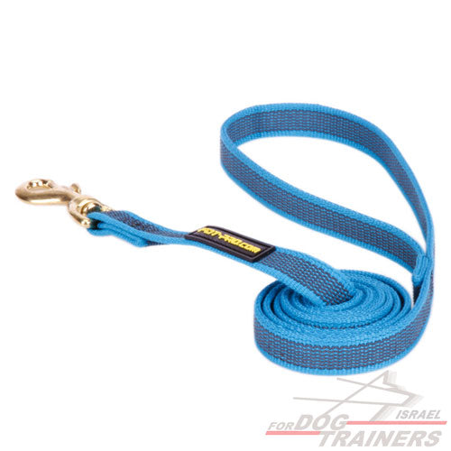 רצועה מעוצבת מניילון איכותי בצבע כחול יפייפה - FOR DOG TRAINERS- ISRAEL