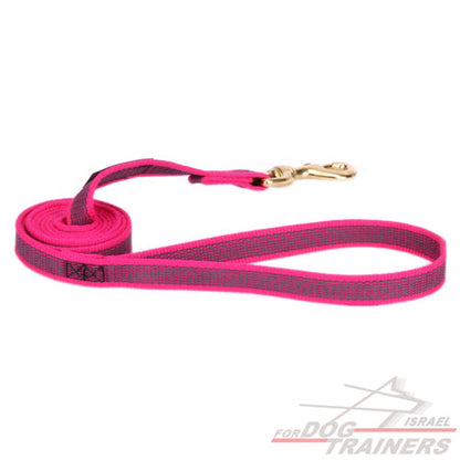 רצועות ניילון איכותית וחזקה במיוחד בצבע ורוד לכלבים בינוניים-גדולים - FOR DOG TRAINERS- ISRAEL