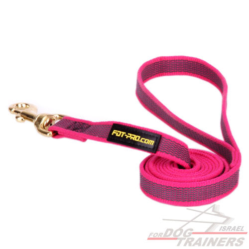 רצועות ניילון איכותית וחזקה במיוחד בצבע ורוד לכלבים בינוניים-גדולים - FOR DOG TRAINERS- ISRAEL