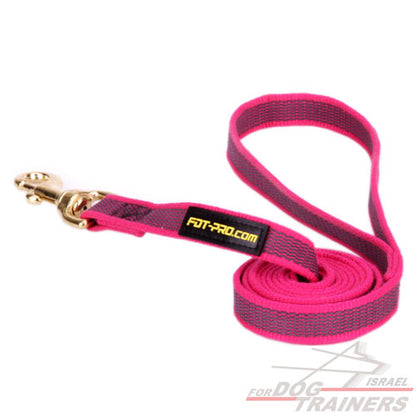 רצועות ניילון איכותית וחזקה במיוחד בצבע ורוד לכלבים בינוניים-גדולים - FOR DOG TRAINERS- ISRAEL
