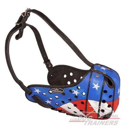 זמם לכלב מעור "דגל אמריקה" בצביעה ידנית - FOR DOG TRAINERS- ISRAEL