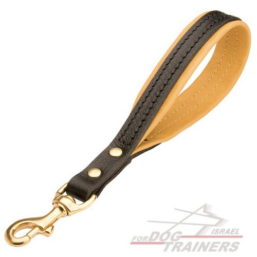 רצועת עור לכלב לאימונים עם ריפוד רך מעור נאפה - FOR DOG TRAINERS- ISRAEL