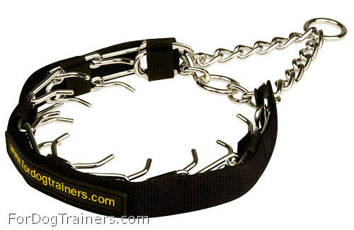 קולר חנק דוקרנים לכלבים גדולים- מצופה כרום - FOR DOG TRAINERS- ISRAEL