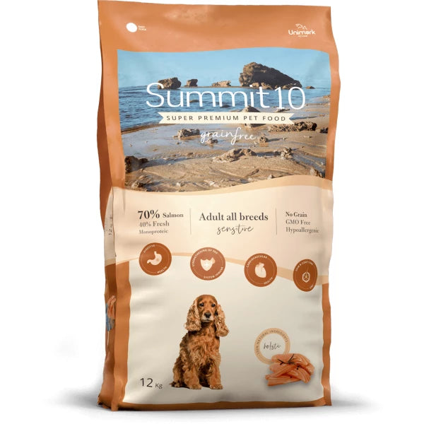 סאמיט 10 Summit סלמון מזון יבש לכלב בוגר ללא דגנים 12 ק"ג - FOR DOG TRAINERS- ISRAEL