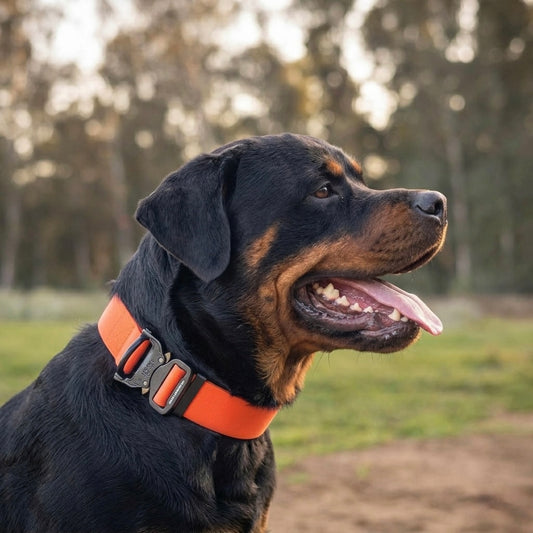 קולר ביאוטן רחב לרוטויילר – במגוון צבעילשימוש יומיומי ולאימונים