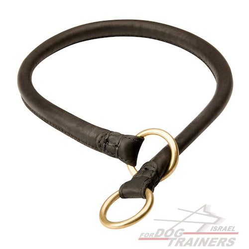 חדש! קולר חנק שקט מעור לאימונים- 12 מ"מ - FOR DOG TRAINERS- ISRAEL